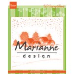 DF3442 Folder do embossingu - krajobraz domki i drzewa