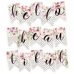 P13-216 Papierowy banerek / die cut Hello Beautiful