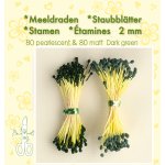 26.4384 Pręciki do kwiatków -dark green-ciemny zielony-matowe 80szt + perłowe 80szt