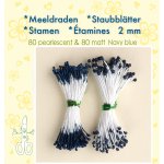 26.4414 Pręciki do kwiatków -navy blue-granatowy-matowe 80szt + perłowe 80szt