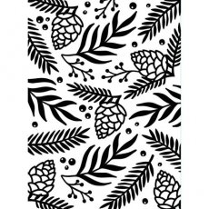 1219-420 Embossing Folder -Green Sprigs & Berries