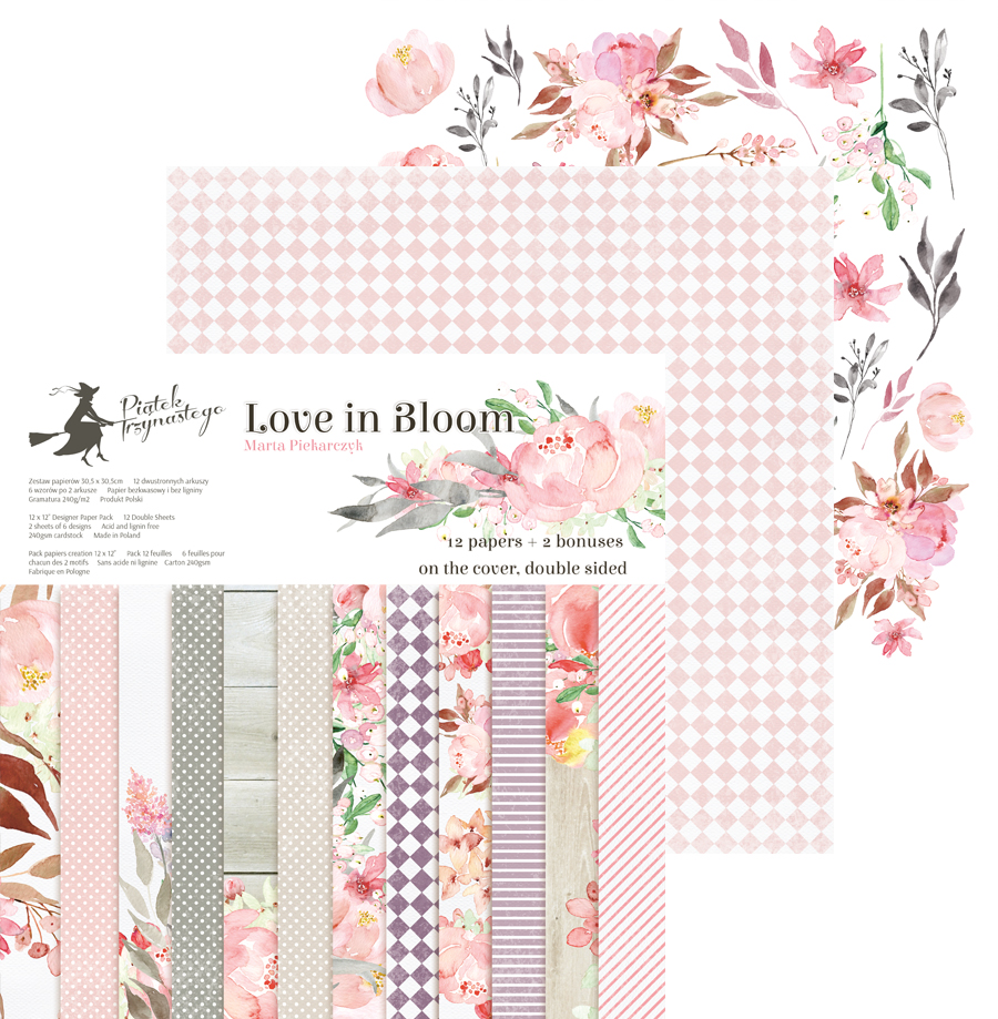 P13-252 Bloczek papierów Love in Bloom, 12x12"