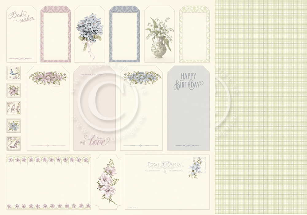 PD10012 Papier dwustronny 30,5x30,5cm-Tags- Days Gone By