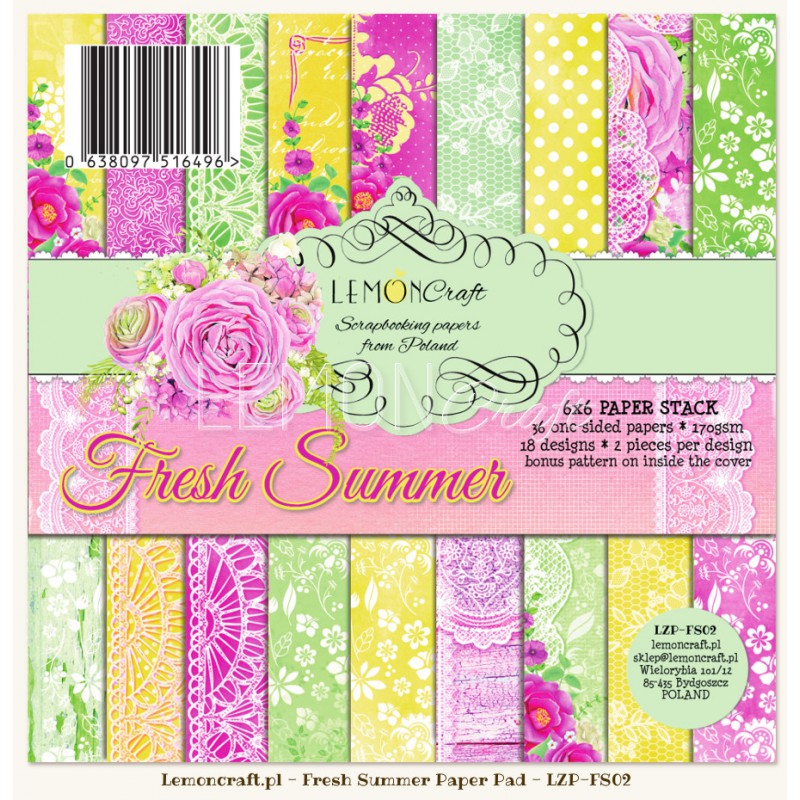 LZP-FS02 Mały bloczek papierów do scrapbookingu - Fresh Summer