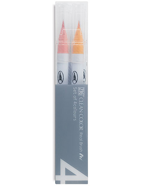 RB-6000AT-4VA Komplet pisaków Clean Color REAL BRUSH 4szt.- PALE