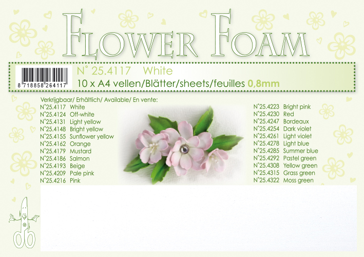  25.4117 Pianka do wykonywania kwiatków -white-czysty biały-arkusz A4