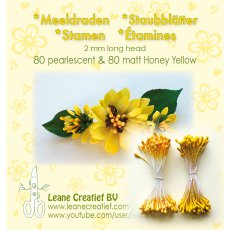 26.6586 Pręciki do kwiatków - honey yellow - ciemnożółty (matowe 80szt + perłowe 80szt)