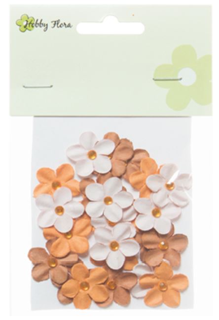  260406-992-2 Papierowe kwiatuszki 24 szt- MIX -brązowy