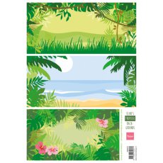 AK0070 Obrazki do wycinania A4 - tropikalna plaża