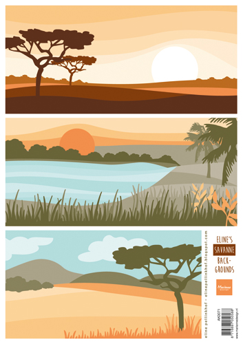 AK0071 Obrazki do wycinania A4 - tło sawanna