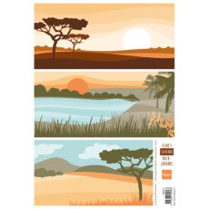 AK0071 Obrazki do wycinania A4 - tło sawanna