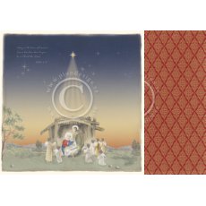 PD9405 Papier dwustronny 30,5x30,5cm-Long ago in Bethlehem-Nativity