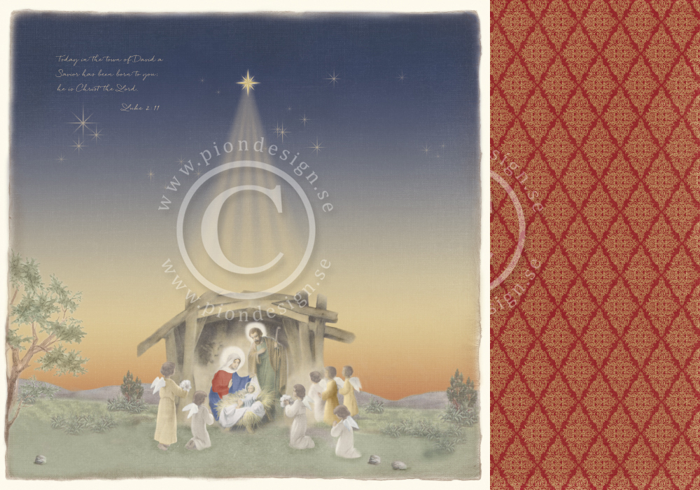 PD9405 Papier dwustronny 30,5x30,5cm-Long ago in Bethlehem-Nativity