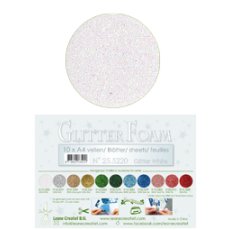 25.5220 Brokatowa pianka  - Glitter White -arkusz A4