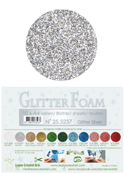 25.5237 Brokatowa pianka - Glitter Silver -arkusz A4