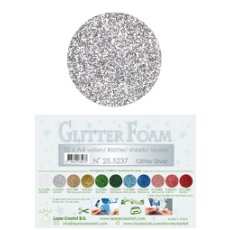 25.5237 Brokatowa pianka  - Glitter Silver -arkusz A4