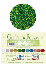 25.5268 Brokatowa pianka - Glitter Green -arkusz A4
