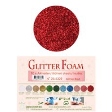 25.5329 Brokatowa pianka - Glitter Red-arkusz A4