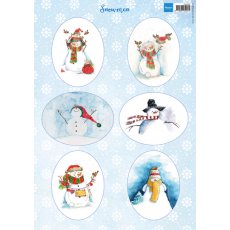 VK9568 Arkusz A4 -Marianne Design - Snowmen ovals
