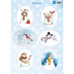 VK9568 Arkusz A4 -Marianne Design - Snowmen ovals