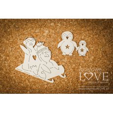 LA18603 Tekturka - Pingwiny na sankach - Arctic Sweeties