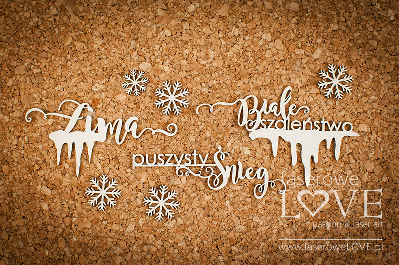 LA18625 Tekturka - Napisy Puszysty Śnieg - Arctic Sweeties