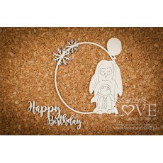 LA18629 Tekturka - Ramka z pingwinami - Arctic Sweeties