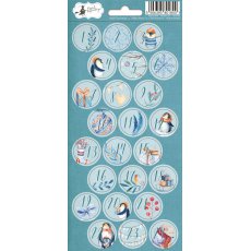 p13-195  Arkusz naklejek Biegun Północny 03, 10,5 x 23cm