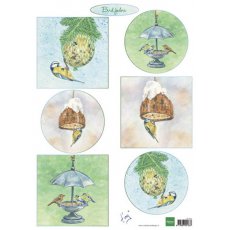 IT604 Arkusz A4 -Marianne Design - Tiny's birds feeding