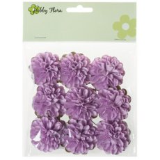 260268-996-1 Papierowe kwiatki dalie 4cm - 9 sztuk- LILA