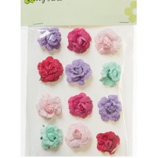 260410-995-1 Papierowe różyczki samoprzylepne 12 sztuk- MIX #1