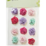260410-995-1 Papierowe różyczki samoprzylepne 12 sztuk- MIX #1