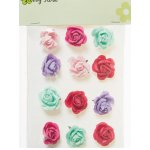 260410-995-2 Papierowe różyczki samoprzylepne 12 sztuk- MIX #2