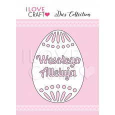 D017 Wykrojnik -jajko pisanka 02 - Wesołego Alleluja