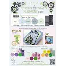 25.5770 Zestaw naklejki + pianka do kwiatów Leane Creatief - #2 szary