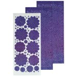 61.5817 Naklejki peel-of Leane Creatief - kwiatki - fioletowe z drobinkami 