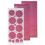 61.5848 Naklejki peel-of Leane Creatief - kwiatki - różowe z drobinkami