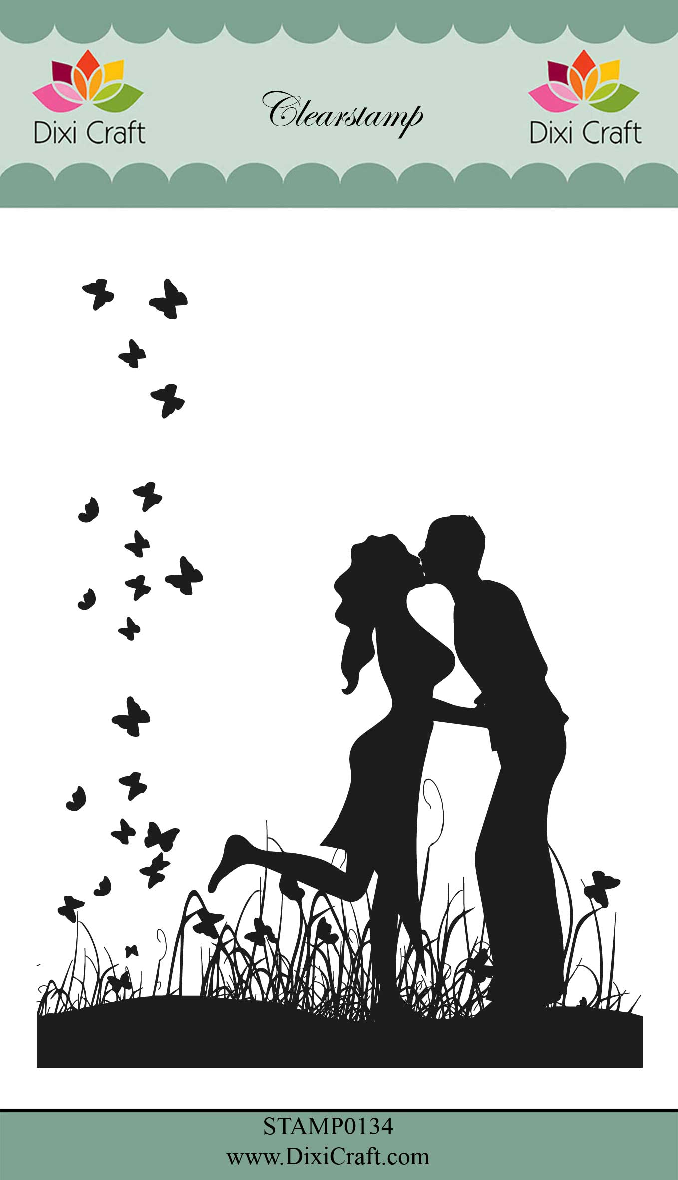 STAMP0134 Stemple Dixi Craft - całująca się para i motylki