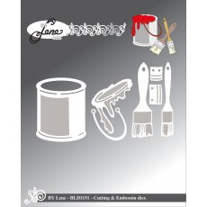BLD1151 Wykrojnik  By Lene - pędzle i wiaderko z farbą