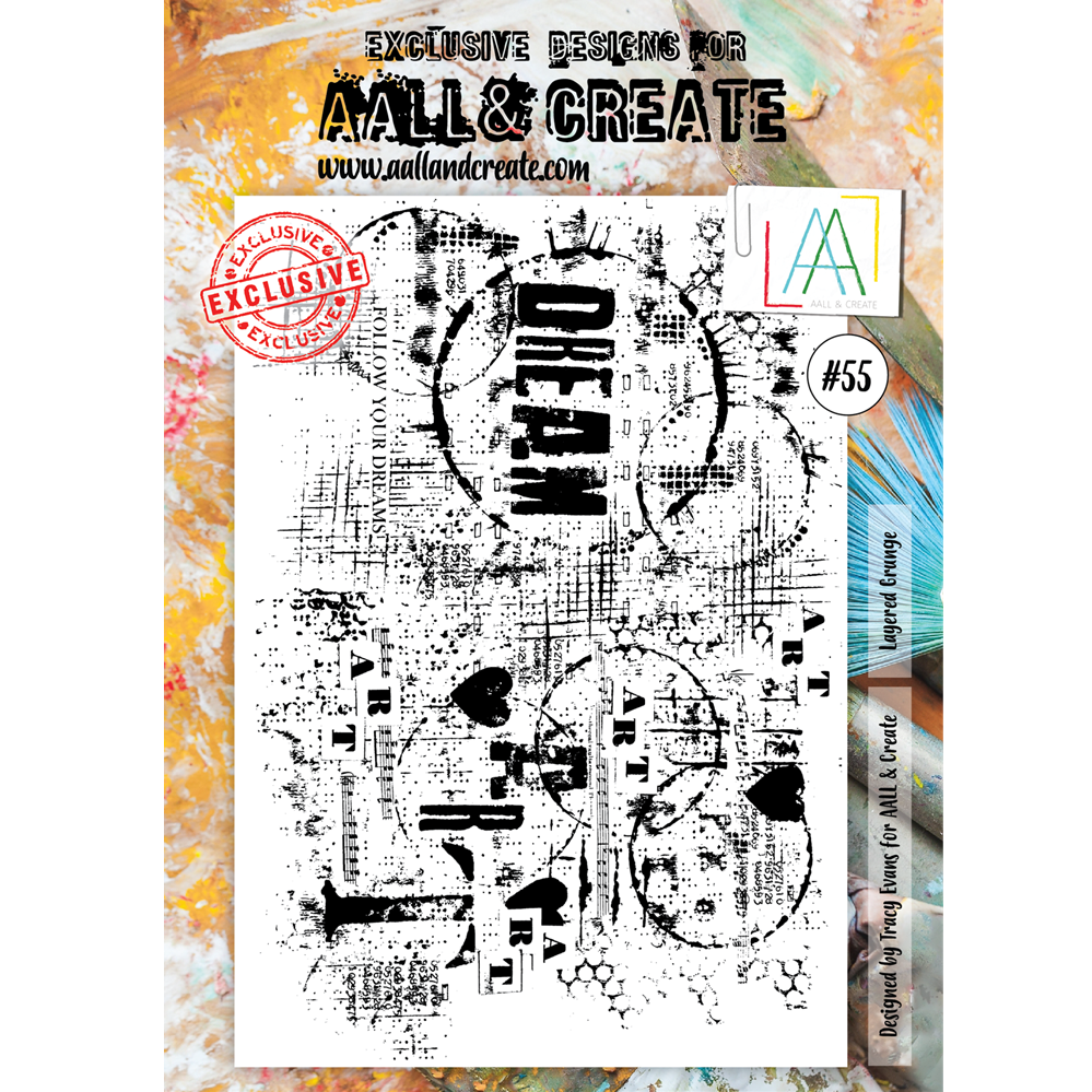 #55 AAll&Create - Stemple A4 - Layered Grunge