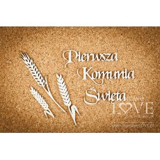 LA19362 Tekturka - Duży napis Pierwsza Komunia Święta - White and Innocent