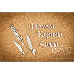 LA19362 Tekturka - Duży napis Pierwsza Komunia Święta - White and Innocent