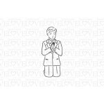 STM-18408 Stempel gumowy - Chłopiec klęczący - White and Innocent