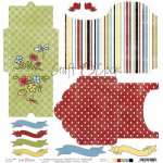 CC-DOD-KOP-CHC-26 CHILDHOOD CRAYONS - arkusz z KOPERTAMI do wycięcia 30,5x30,5cm