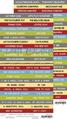 CC-NAP-II-CHC-26 CHILDHOOD CRAYONS - arkusz z napisami II - ZABAWKI-arkusz 15,5x30,5cm