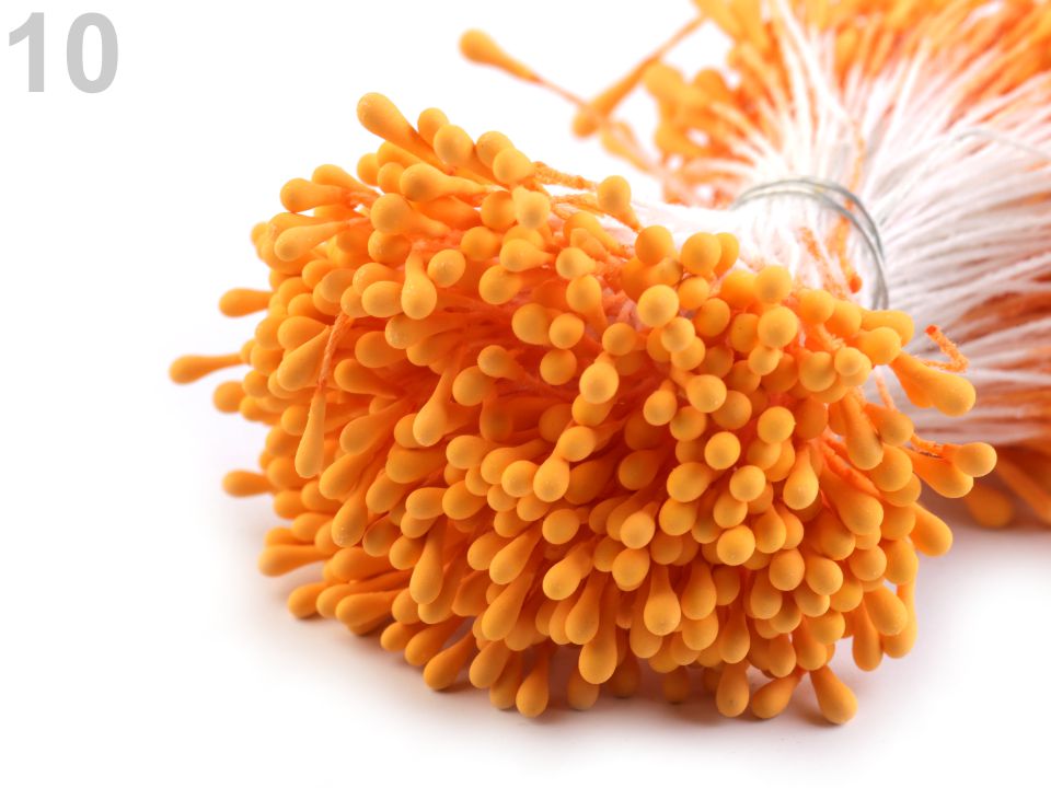 750934-6 Pręciki do kwiatków -POMARACZOWE- duża wiązka ok.400 szt