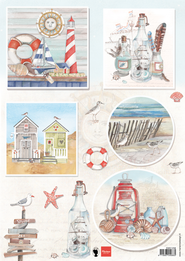 EWK1258 Arkusz A4 -Marianne Design - Seabreeze 1