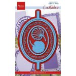 LR0607 Wykrojnik - Marianne Design - Vertical Folding Die - Oval - ozdobna ramka owalna i listki