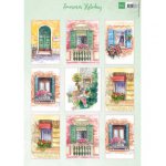 VK9577 Arkusz A4 -Marianne Design -Summer Holidays - letnie okna i drzwi z kwiatami