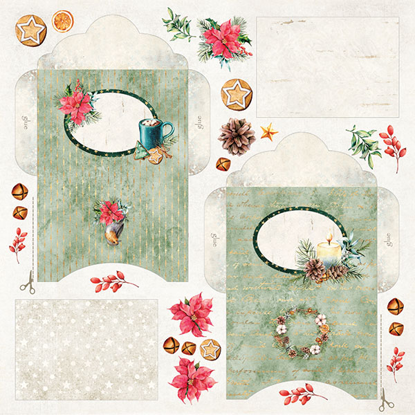 CP-CV10 Papier jednostr.-elementy- 30,5x30,5 Christmas Vibes
